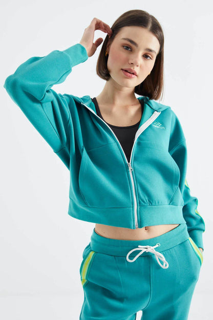 Women's Green Zip-Up Tracksuit Set - SevendayShopping