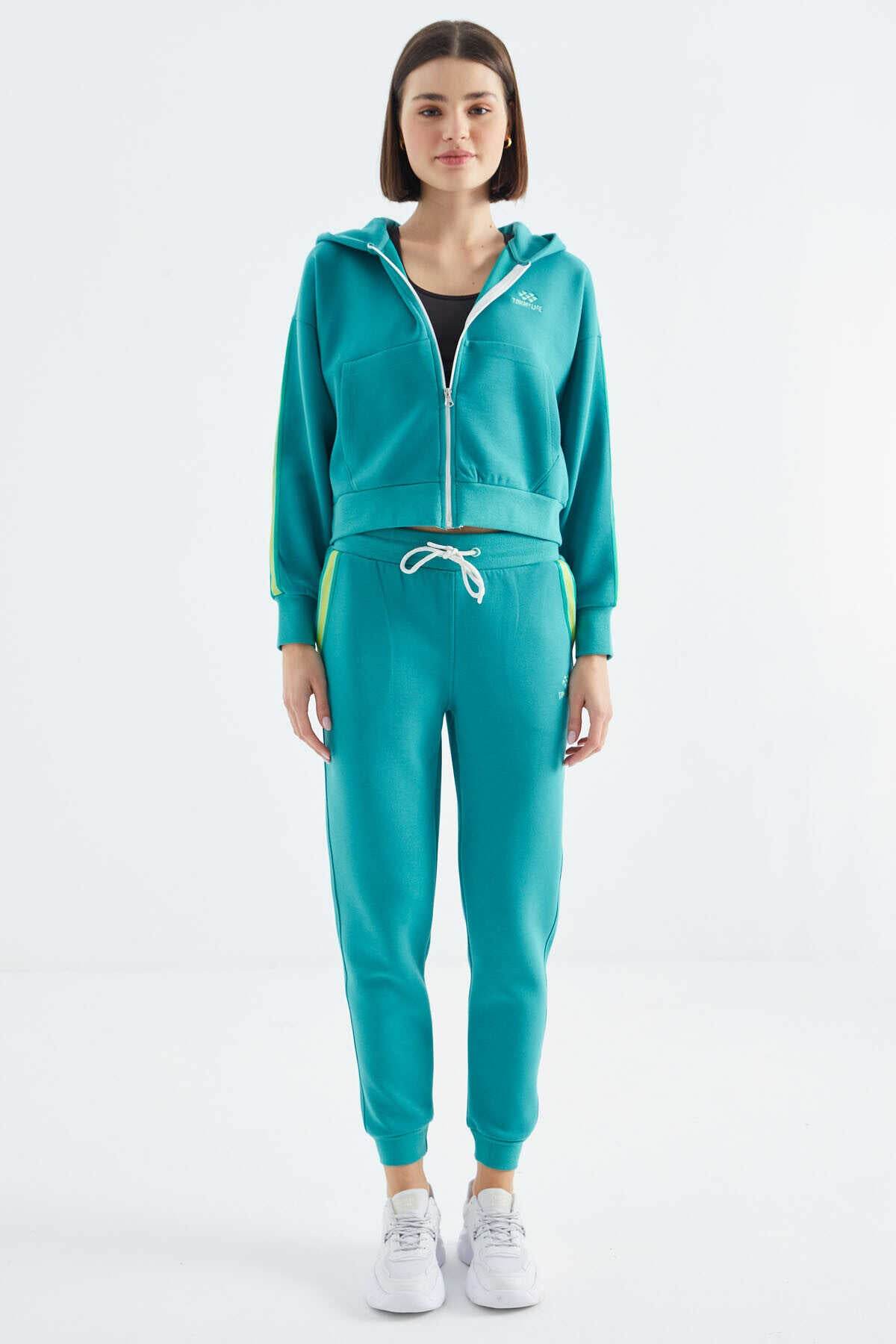 Women's Green Zip-Up Tracksuit Set - SevendayShopping