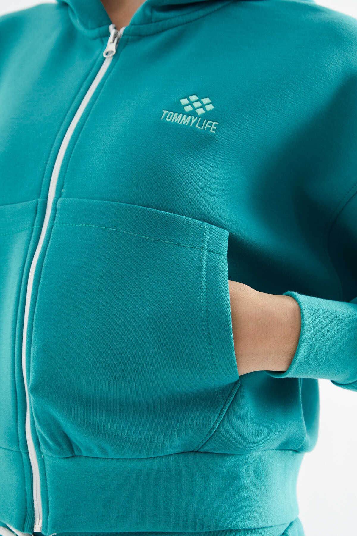 Women's Green Zip-Up Tracksuit Set - SevendayShopping
