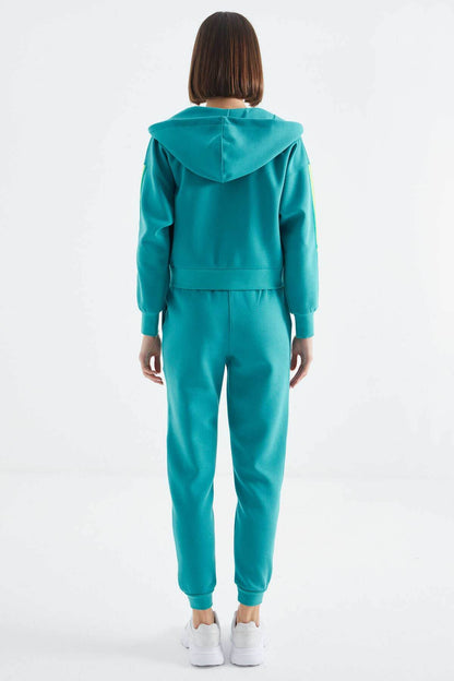 Women's Green Zip-Up Tracksuit Set - SevendayShopping