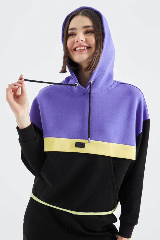 Women's Colour-Block Hooded Tracksuit Set - SevendayShopping