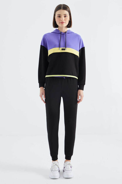 Women's Colour-Block Hooded Tracksuit Set - SevendayShopping