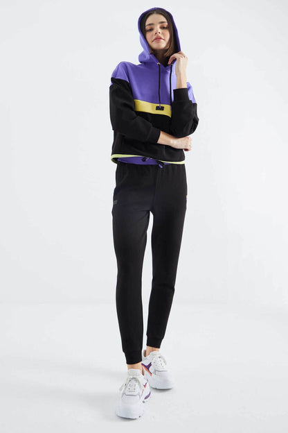 Women's Colour-Block Hooded Tracksuit Set - SevendayShopping