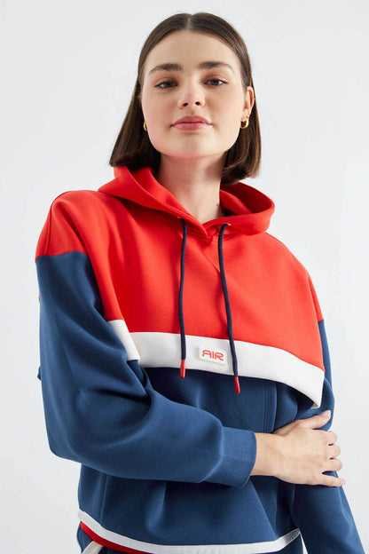 Women's Colour-Block Hooded Tracksuit Set - SevendayShopping