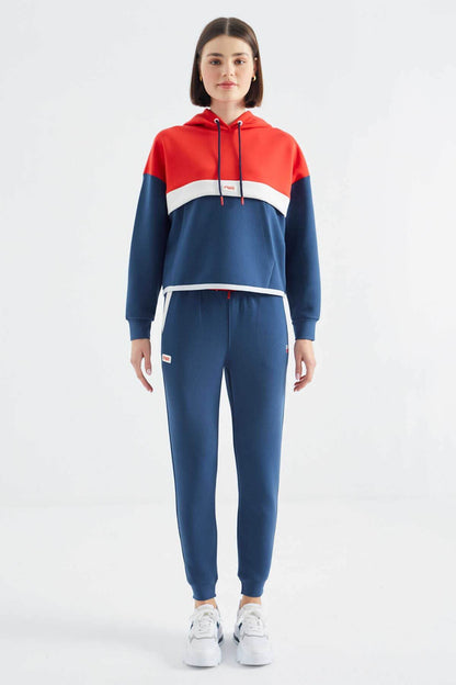 Women's Colour-Block Hooded Tracksuit Set - SevendayShopping