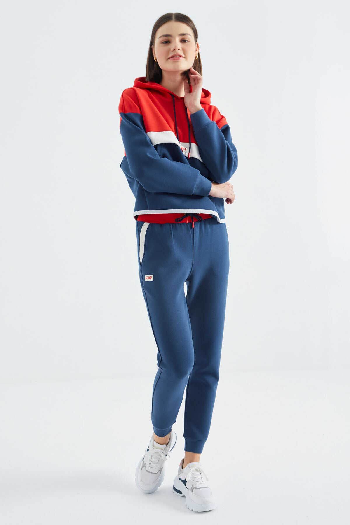 Women's Colour-Block Hooded Tracksuit Set - SevendayShopping