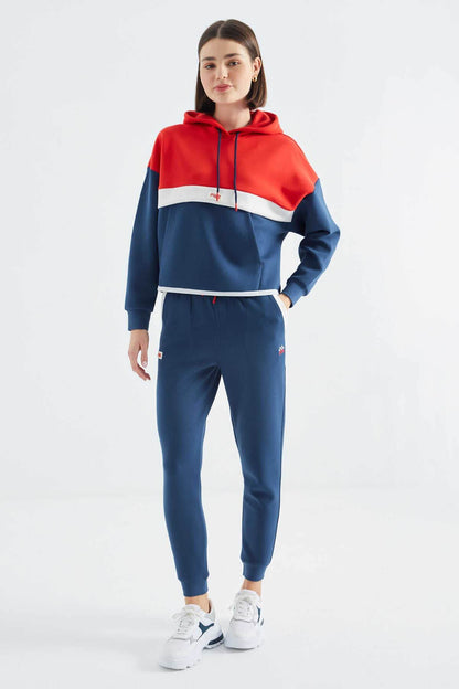 Women's Colour-Block Hooded Tracksuit Set - SevendayShopping