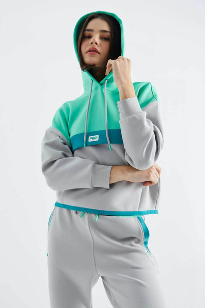 Women's Colour-Block Hooded Tracksuit Set - SevendayShopping