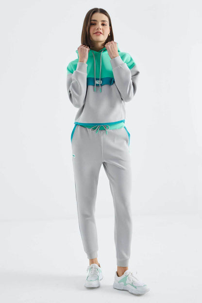 Women's Colour-Block Hooded Tracksuit Set - SevendayShopping