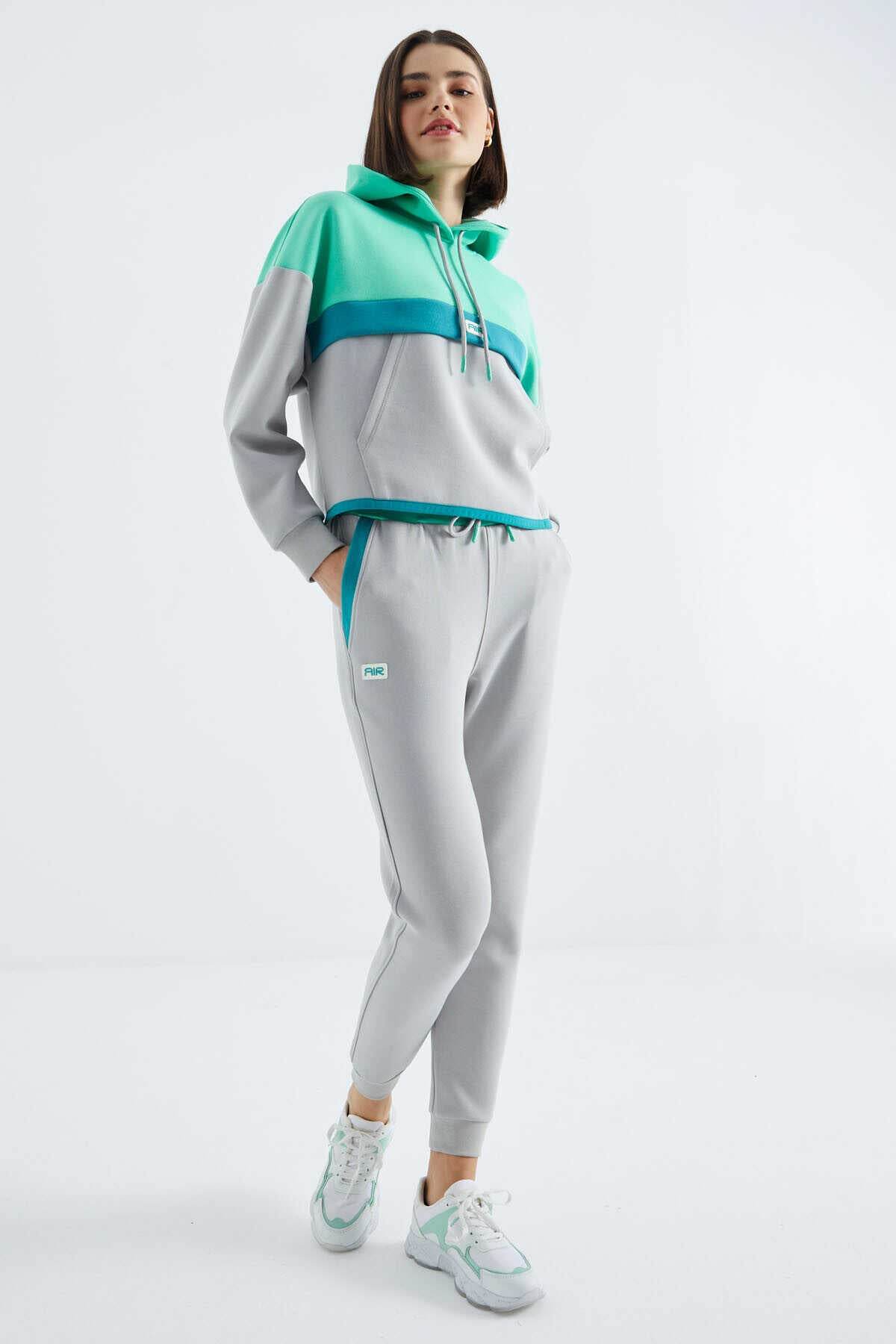 Women's Colour-Block Hooded Tracksuit Set - SevendayShopping
