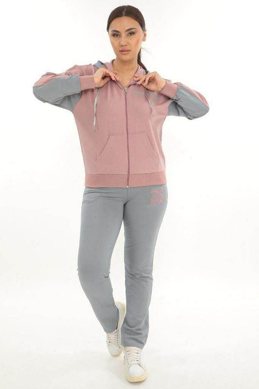 Women's Pink/Grey Tracksuit Set - SevendayShopping